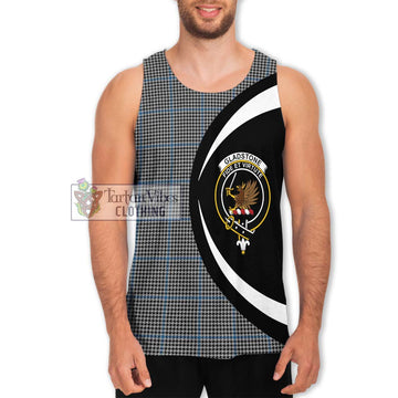 Gladstone Tartan Men's Tank Top with Family Crest Circle Style