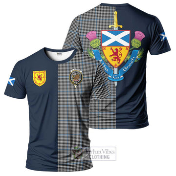 Gladstone Tartan T-Shirt Alba with Scottish Lion Royal Arm Half Style