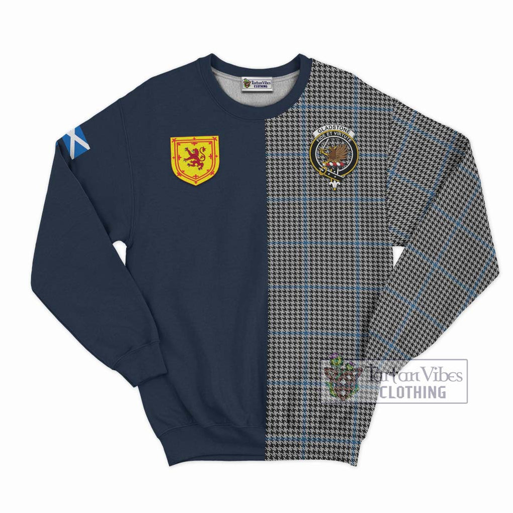 Tartan Vibes Clothing Gladstone Tartan Sweatshirt with Scottish Lion Royal Arm Half Style