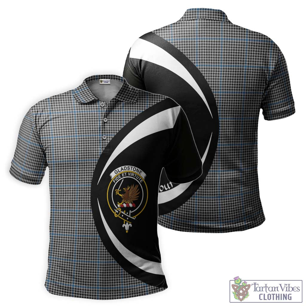 Gladstone Tartan Men's Polo Shirt with Family Crest Circle Style Kid - Tartan Vibes Clothing