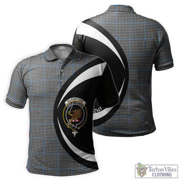 Gladstone Tartan Men's Polo Shirt with Family Crest Circle Style