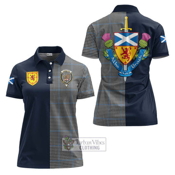 Gladstone Tartan Women's Polo Shirt Alba with Scottish Lion Royal Arm Half Style