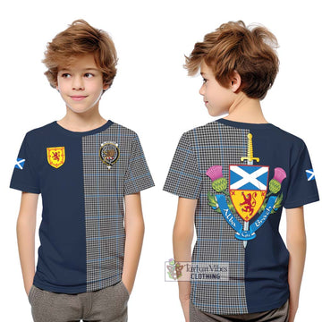 Gladstone Tartan Kid T-Shirt with Scottish Lion Royal Arm Half Style