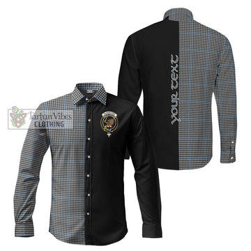 Gladstone Tartan Long Sleeve Button Shirt with Family Crest and Half Of Me Style