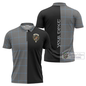 Gladstone Tartan Zipper Polo Shirt with Family Crest and Half Of Me Style