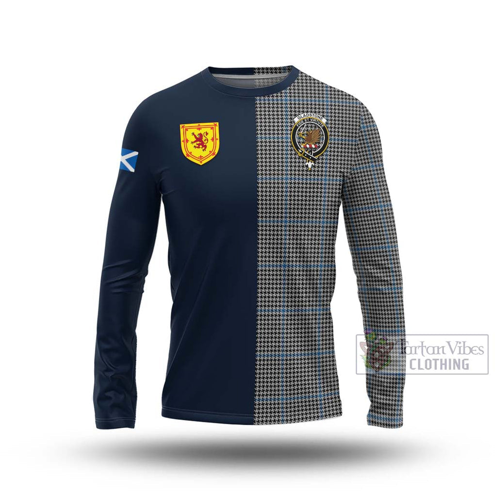 Tartan Vibes Clothing Gladstone Tartan Long Sleeve T-Shirt with Scottish Lion Royal Arm Half Style