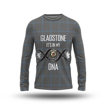 Gladstone Tartan Long Sleeve T-Shirt with Family Crest DNA In Me Style