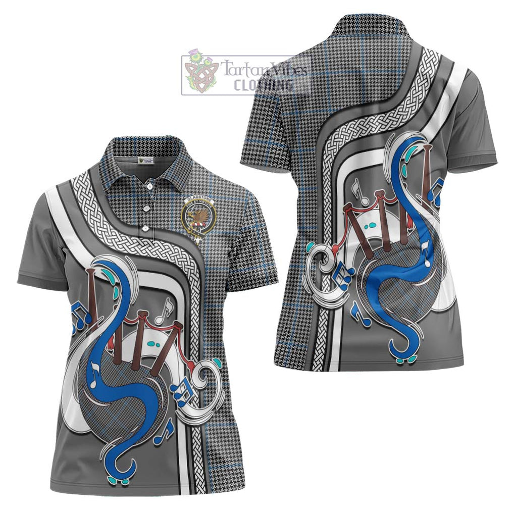 Gladstone Tartan Women's Polo Shirt with Epic Bagpipe Style Women - Tartanvibesclothing Shop