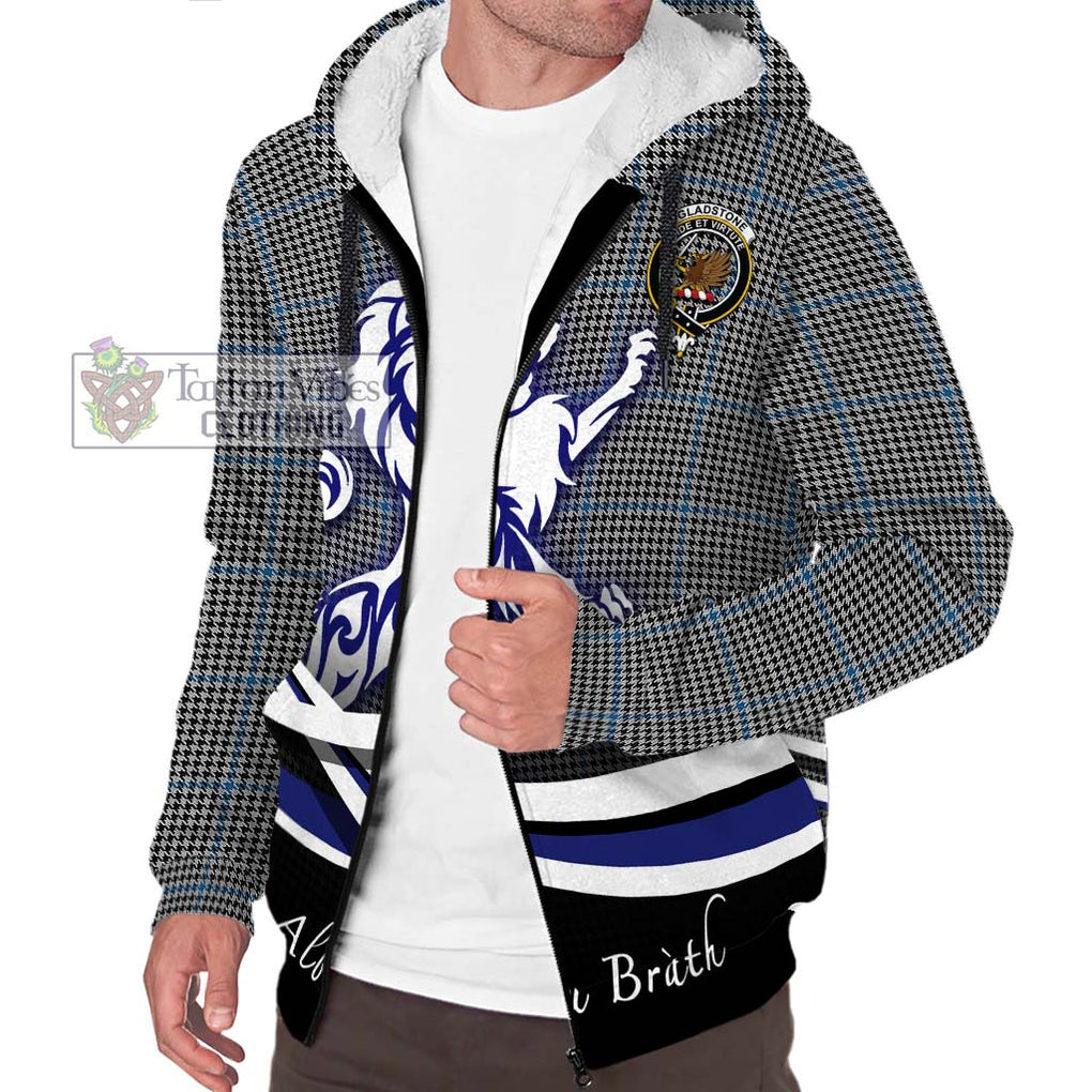 Gladstone Tartan Sherpa Hoodie with Alba Gu Brath Regal Lion Emblem Unisex S - Tartanvibesclothing Shop