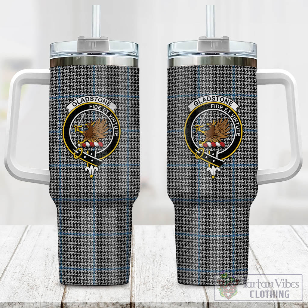 Tartan Vibes Clothing Gladstone Tartan and Family Crest Tumbler with Handle