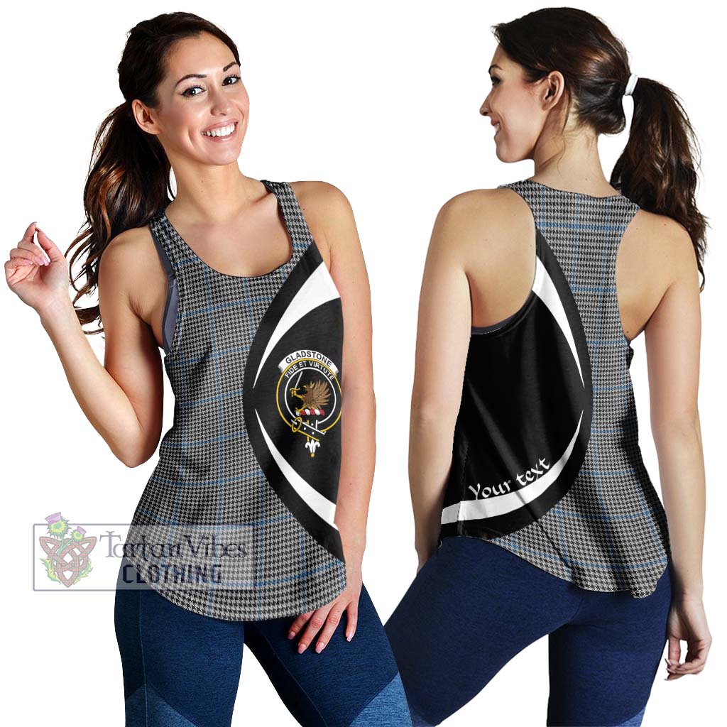 Gladstone Tartan Women's Racerback Tanks with Family Crest Circle Style 4XL - Tartan Vibes Clothing