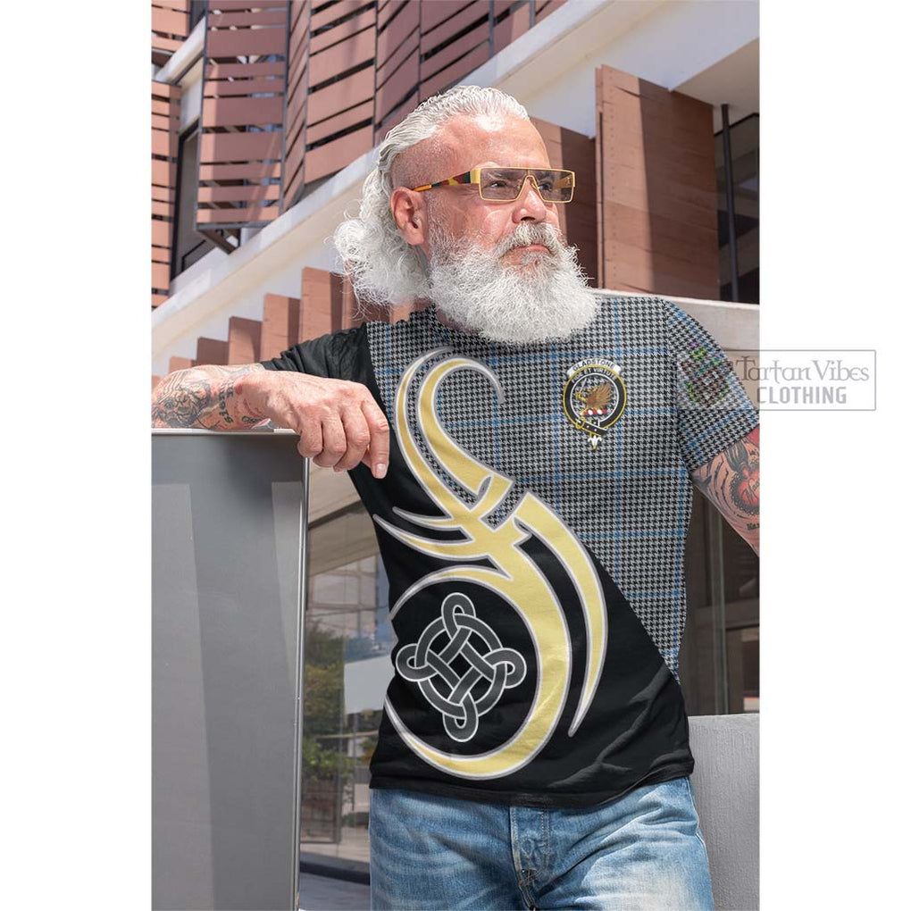 Tartan Vibes Clothing Gladstone Tartan Cotton T-shirt with Family Crest and Celtic Symbol Style