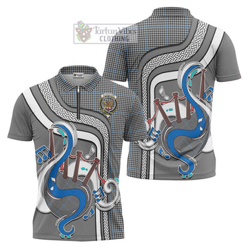 Gladstone Tartan Zipper Polo Shirt with Epic Bagpipe Style