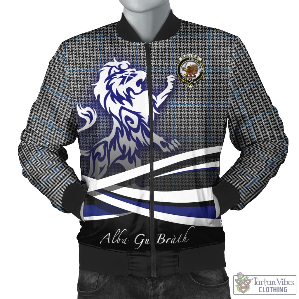 Tartan Vibes Clothing Gladstone Tartan Bomber Jacket with Alba Gu Brath Regal Lion Emblem