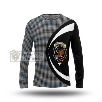 Gladstone Tartan Long Sleeve T-Shirt with Family Crest Circle Style