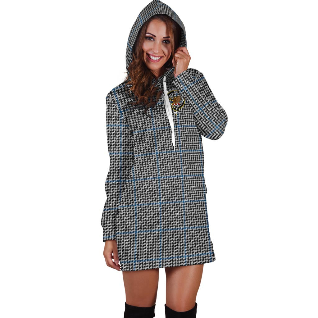 Gladstone Tartan Hoodie Dress with Family Crest - Tartanvibesclothing