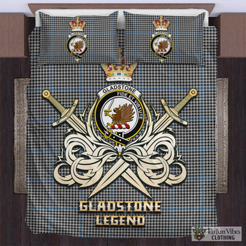 Gladstone Tartan Bedding Set with Clan Crest and the Golden Sword of Courageous Legacy
