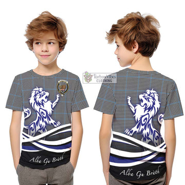 Gladstone Tartan Kid T-Shirt with Alba Gu Brath Regal Lion Emblem