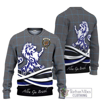 Gladstone Tartan Ugly Sweater with Alba Gu Brath Regal Lion Emblem