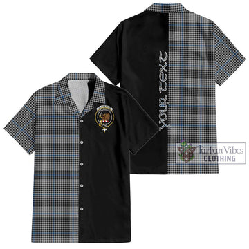 Gladstone Tartan Short Sleeve Button Shirt with Family Crest and Half Of Me Style