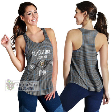 Gladstone Tartan Women's Racerback Tanks with Family Crest DNA In Me Style