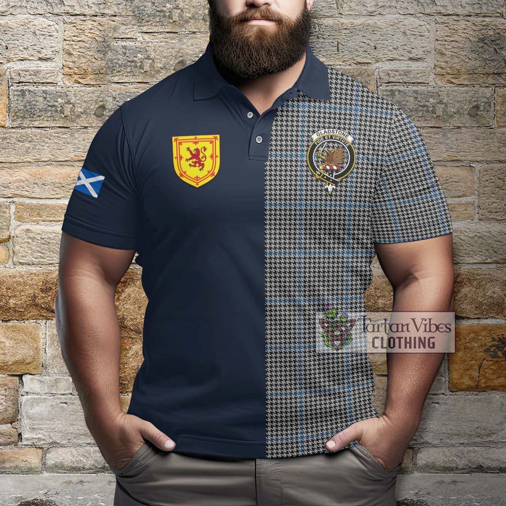 Tartan Vibes Clothing Gladstone Tartan Polo Shirt with Scottish Lion Royal Arm Half Style