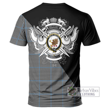 Gladstone Tartan T-Shirt with Family Crest and Military Logo Style