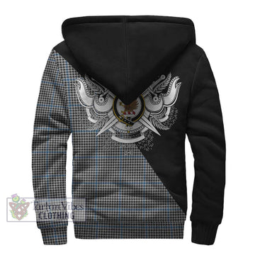 Gladstone Tartan Sherpa Hoodie with Family Crest and Military Logo Style