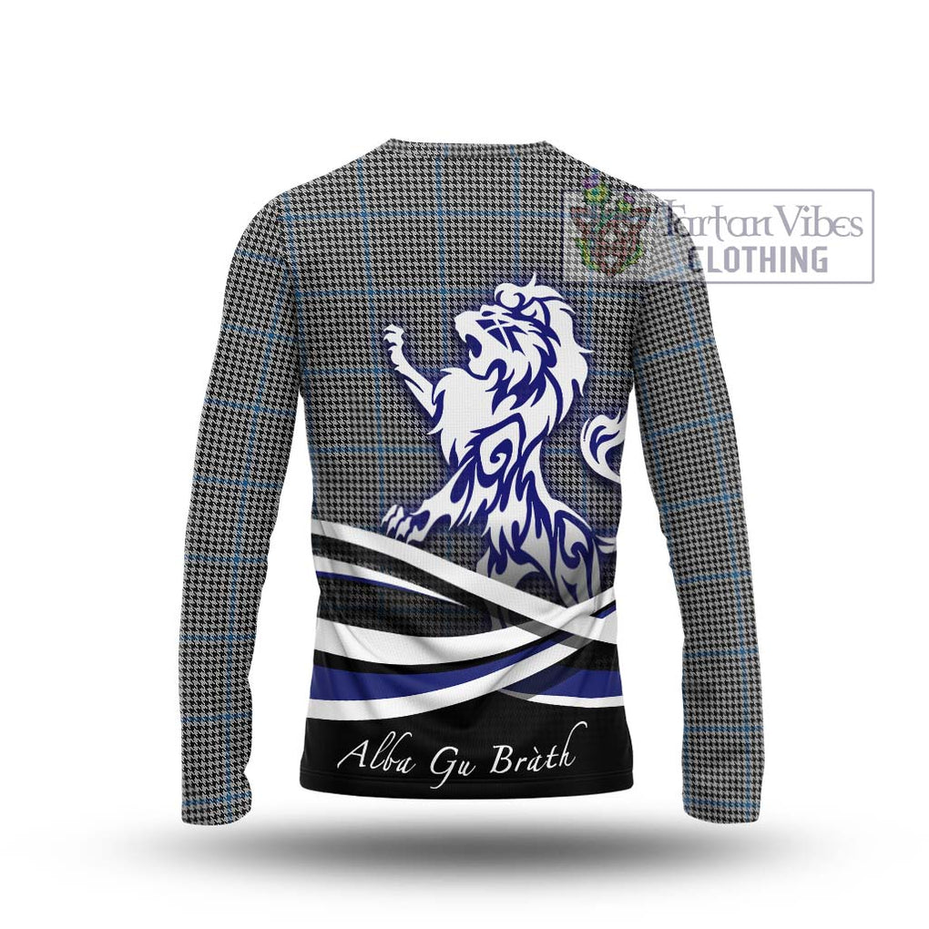 Gladstone Tartan Long Sleeve T-Shirt with Alba Gu Brath Regal Lion Emblem - Tartanvibesclothing Shop