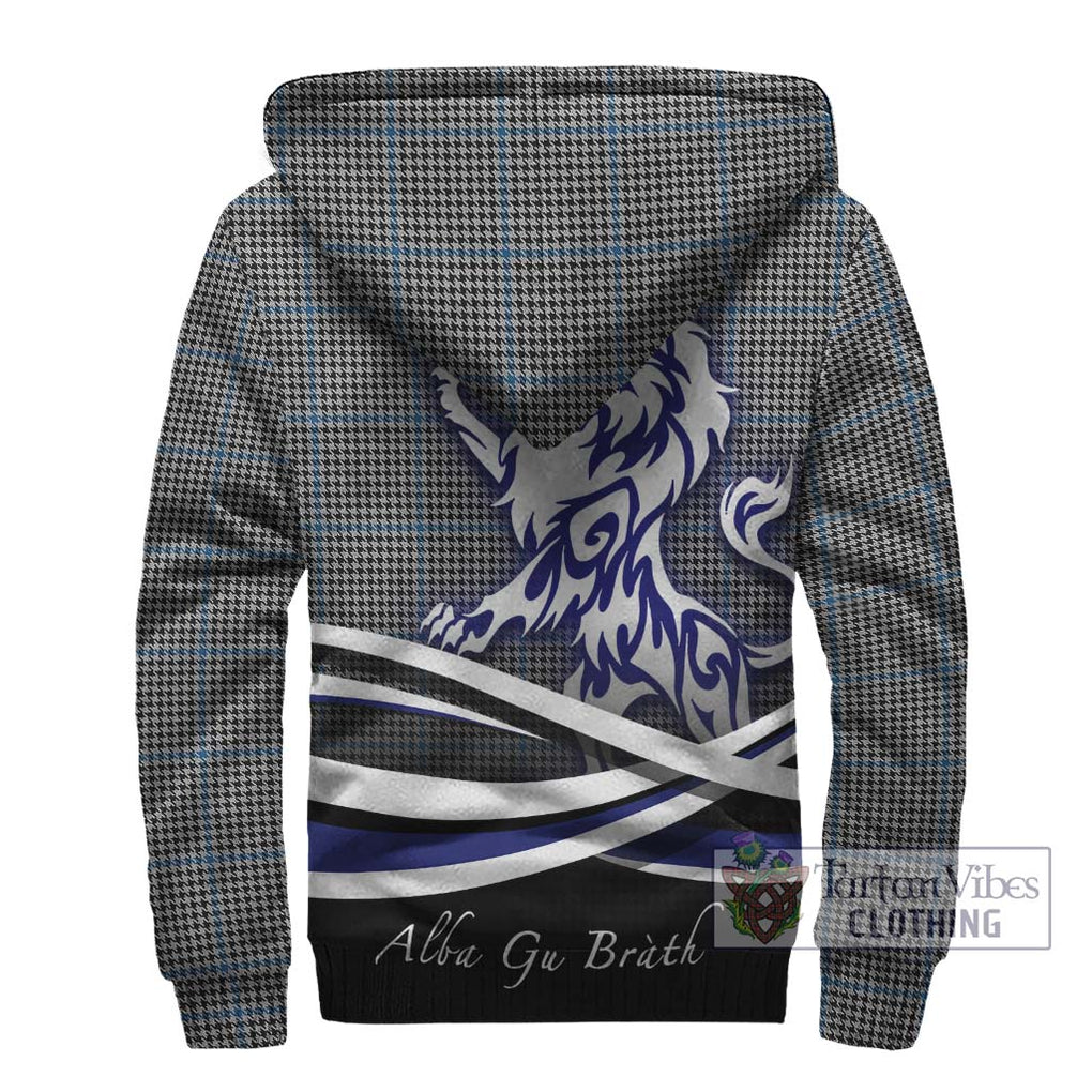 Gladstone Tartan Sherpa Hoodie with Alba Gu Brath Regal Lion Emblem - Tartanvibesclothing Shop