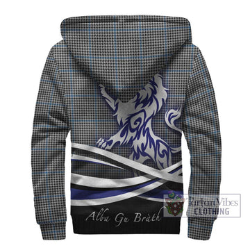 Gladstone Tartan Sherpa Hoodie with Alba Gu Brath Regal Lion Emblem