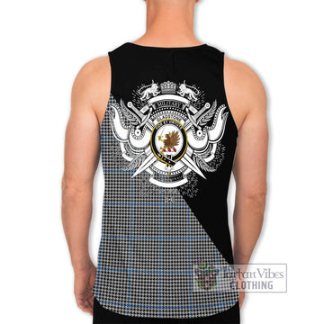 Gladstone Tartan Men's Tank Top with Family Crest and Military Logo Style