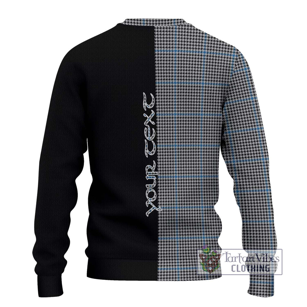 Gladstone Tartan Knitted Sweater with Family Crest and Half Of Me Style - Tartanvibesclothing Shop