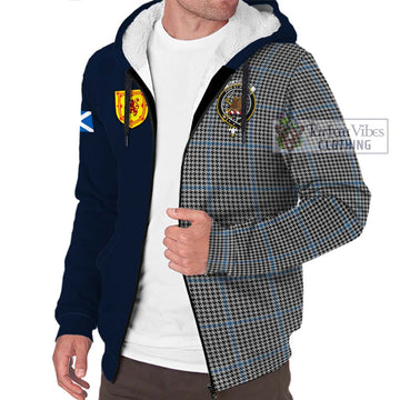 Gladstone Tartan Sherpa Hoodie with Scottish Lion Royal Arm Half Style