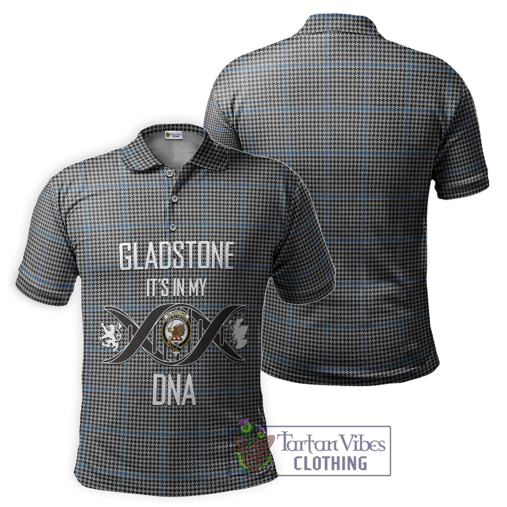 Gladstone Tartan Polo Shirt with Family Crest DNA In Me Style - Tartanvibesclothing Shop