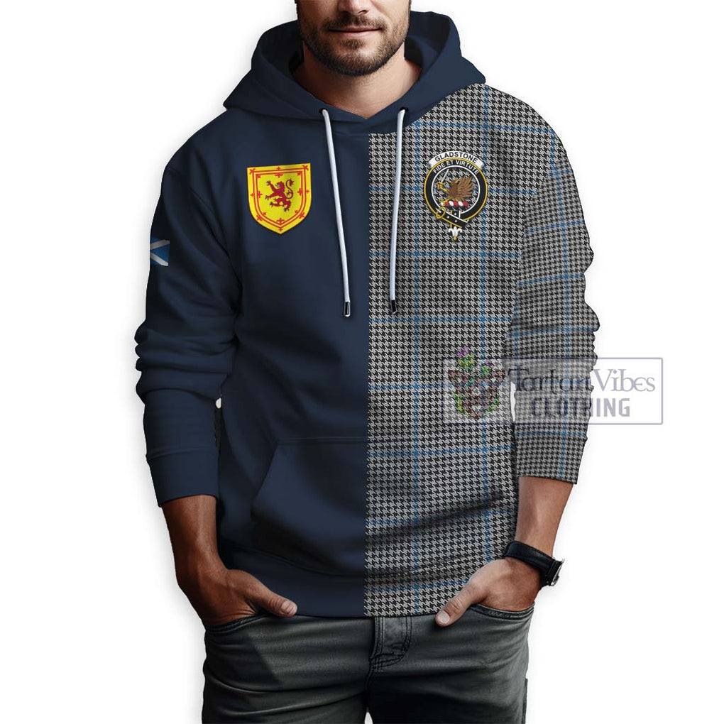 Tartan Vibes Clothing Gladstone Tartan Hoodie with Scottish Lion Royal Arm Half Style