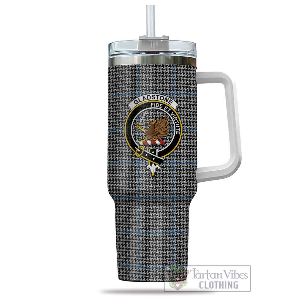 Tartan Vibes Clothing Gladstone Tartan and Family Crest Tumbler with Handle