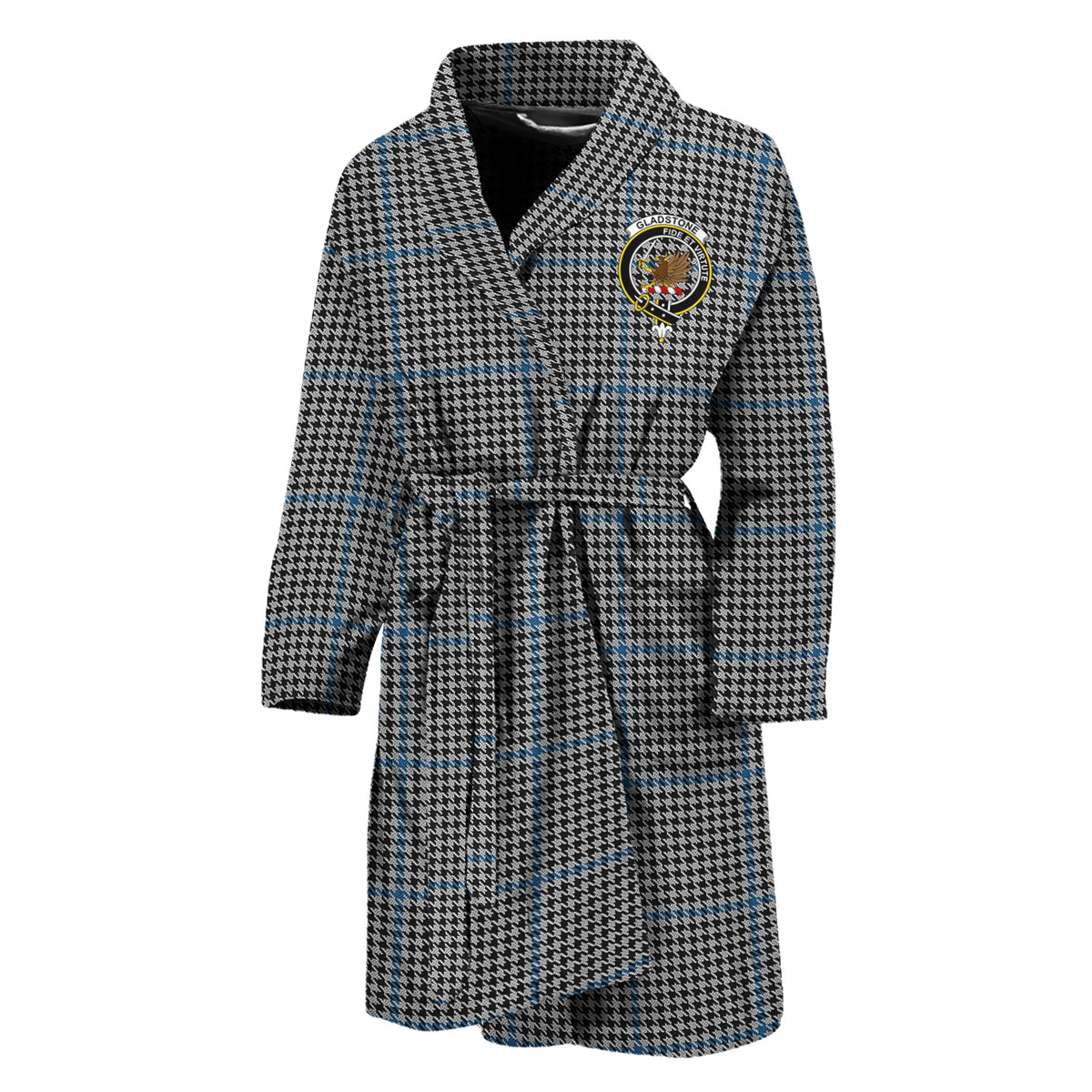 Gladstone Tartan Bathrobe with Family Crest Unisex M - Tartan Vibes Clothing