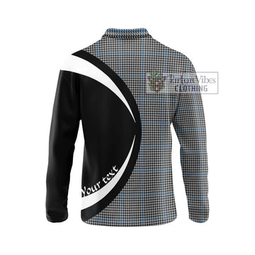 Gladstone Tartan Long Sleeve Polo Shirt with Family Crest Circle Style