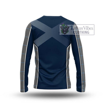 Gladstone Tartan Long Sleeve T-Shirt with Family Crest and Lion Rampant Vibes Sport Style