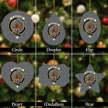 Gladstone Tartan Christmas Ornaments with Family Crest