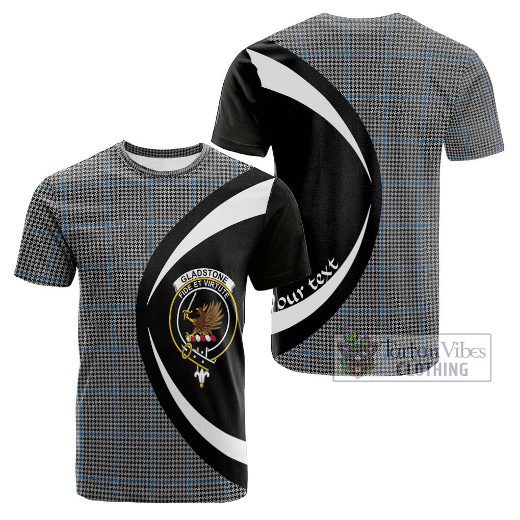 Tartan Vibes Clothing Gladstone Tartan Cotton T-shirt with Family Crest Circle Style