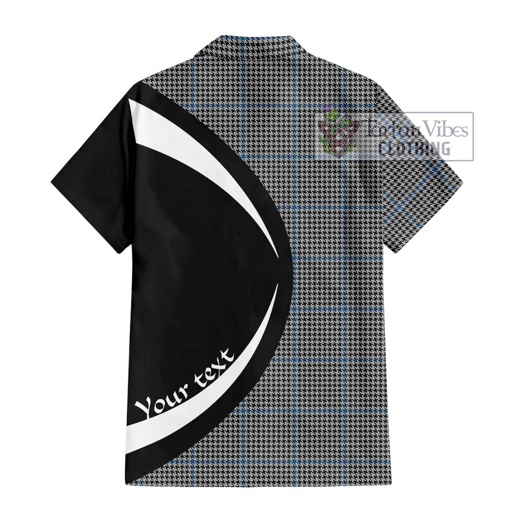 Gladstone Tartan Short Sleeve Button Up with Family Crest Circle Style - Tartan Vibes Clothing