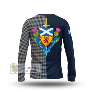 Gladstone Tartan Long Sleeve T-Shirt with Scottish Lion Royal Arm Half Style