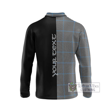 Gladstone Tartan Long Sleeve Polo Shirt with Family Crest and Half Of Me Style - Tartan Vibes Clothing