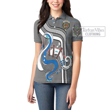 Gladstone Tartan Women's Polo Shirt with Epic Bagpipe Style