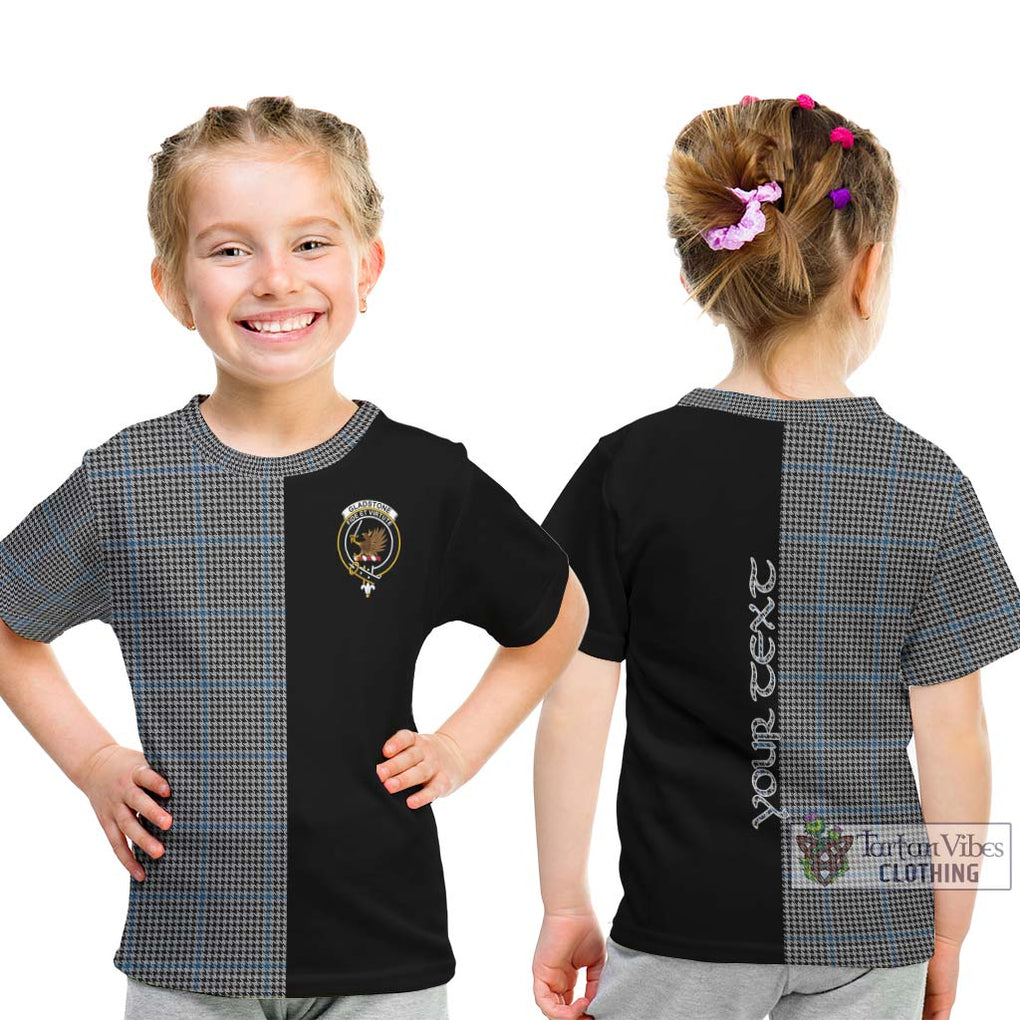 Gladstone Tartan Kid T-Shirt with Family Crest and Half Of Me Style - Tartanvibesclothing Shop