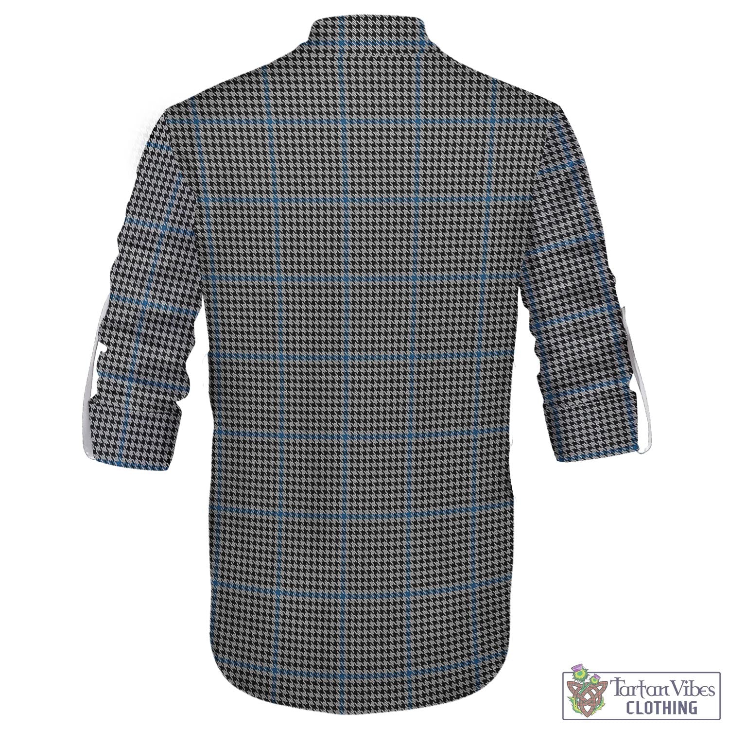 Tartan Vibes Clothing Gladstone Tartan Men's Scottish Traditional Jacobite Ghillie Kilt Shirt with Family Crest