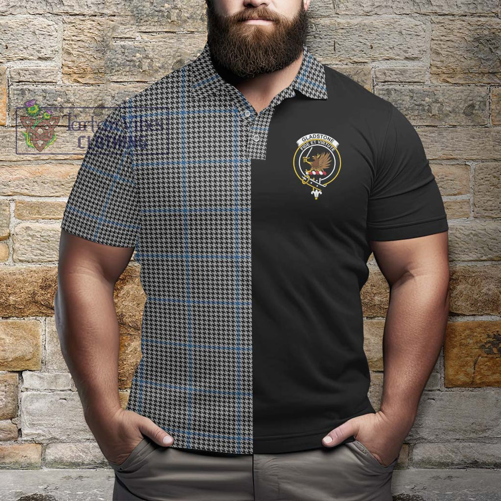 Gladstone Tartan Polo Shirt with Family Crest and Half Of Me Style - Tartanvibesclothing Shop