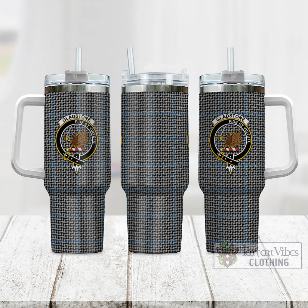 Tartan Vibes Clothing Gladstone Tartan and Family Crest Tumbler with Handle